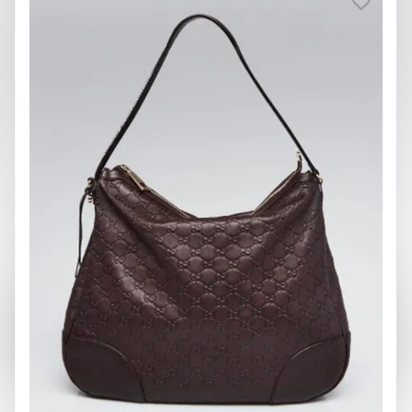 Original Guccissima Dark Brown Leather Bree Hobo Bag